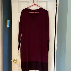 Ann Taylor Deep Eggplant/Maroon Knit Dress